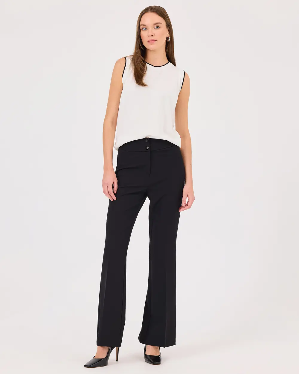 Double Button Flared Trousers