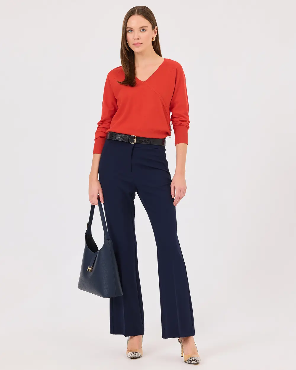 Double Button Flared Trousers