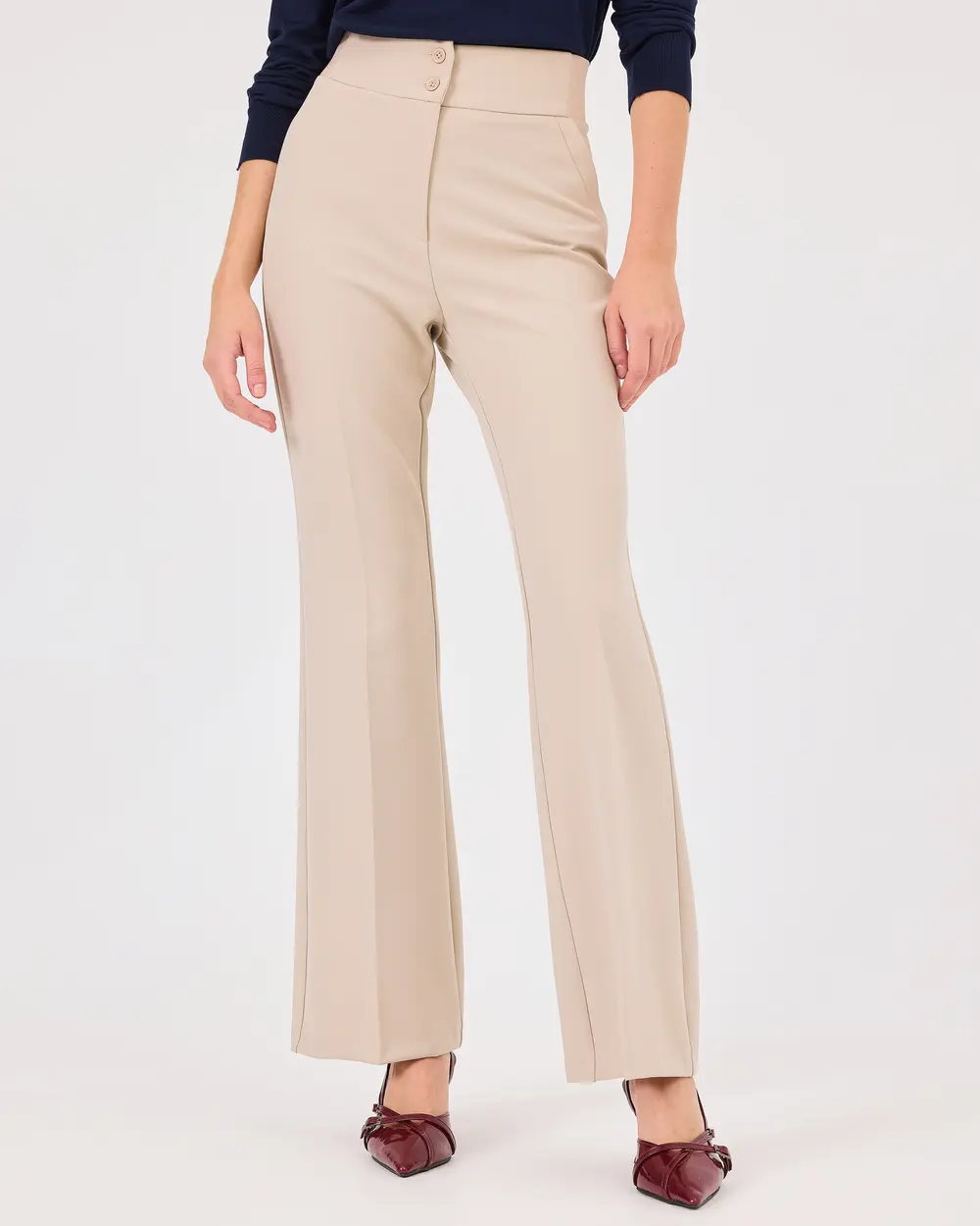 Double Button Flared Trousers