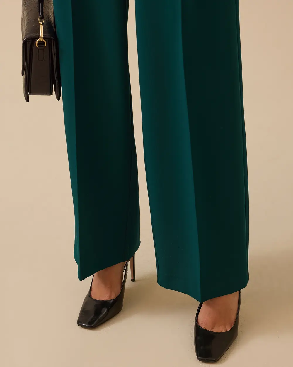 Düğmeli Geniş Paça Pantolon