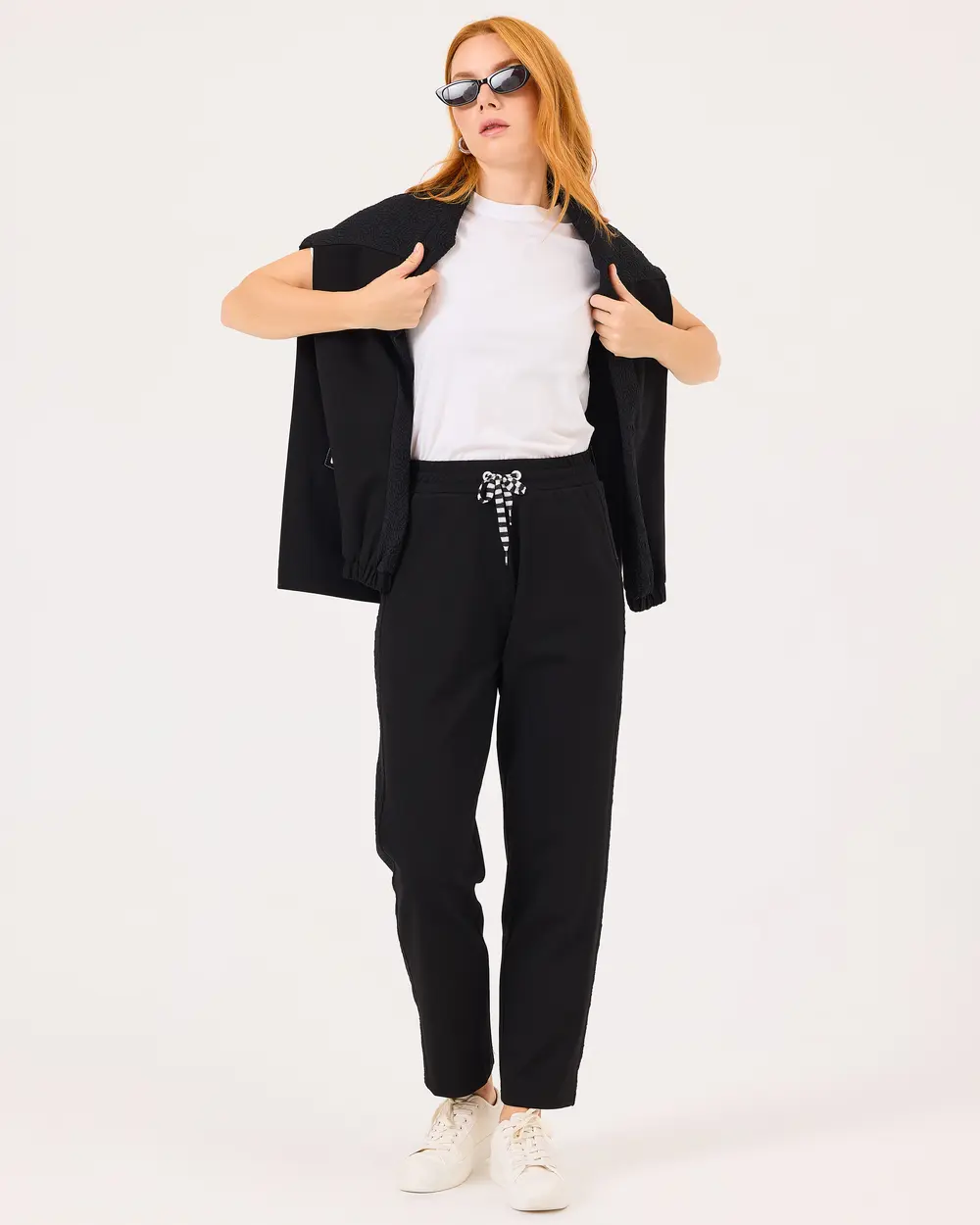 Elastic Waist Ankle Length Pants