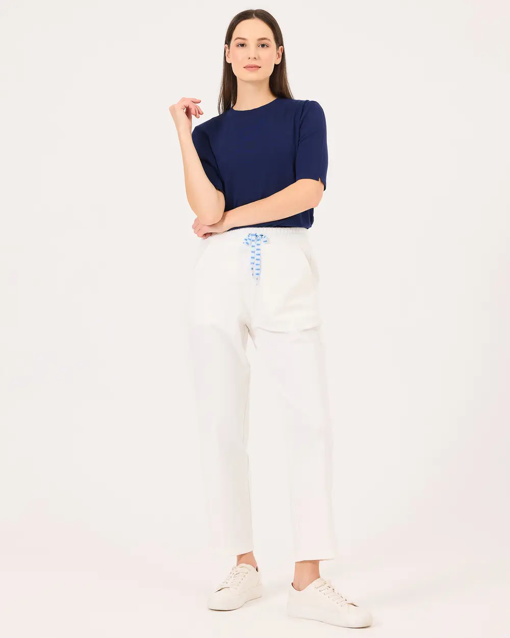 Elastic Waist Ankle Length Pants