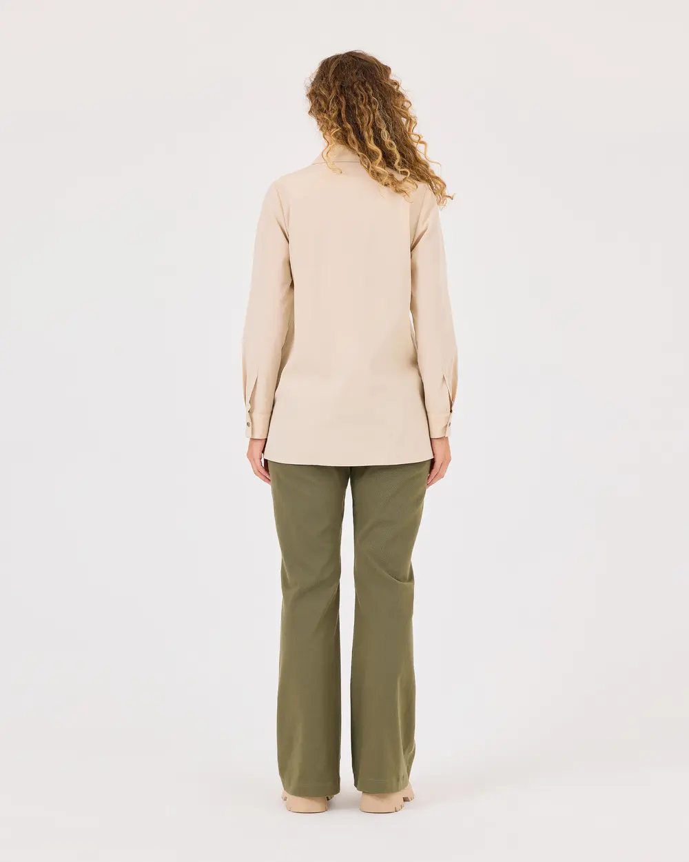 Buttoned Wide Leg Pants