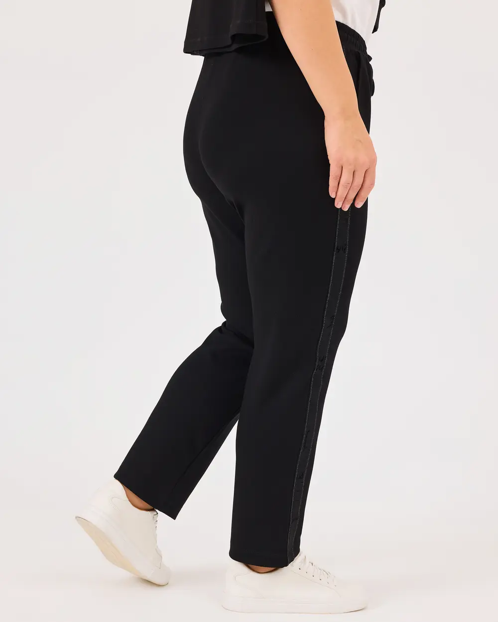 Plus Size Lace-up Sweatpants with Pockets