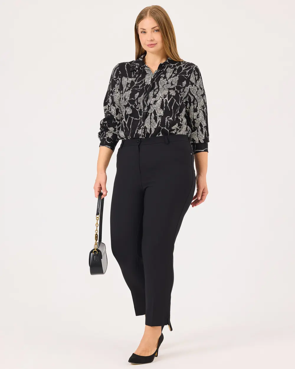 Plus Size Ankle Length Pants with Pockets