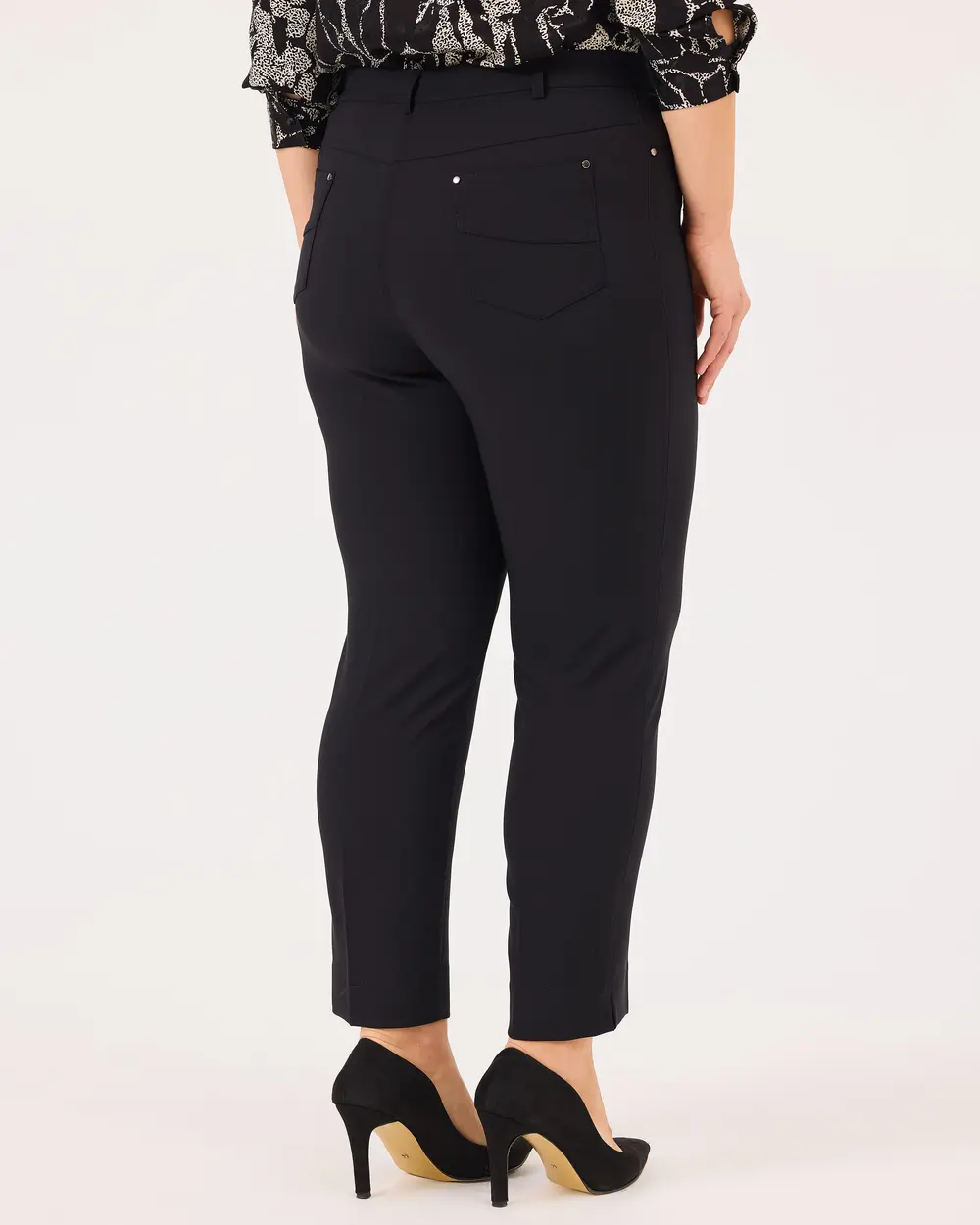 Plus Size Ankle Length Pants with Pockets