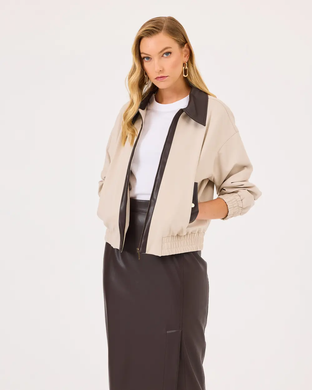 Double Fabric Zipper Jacket