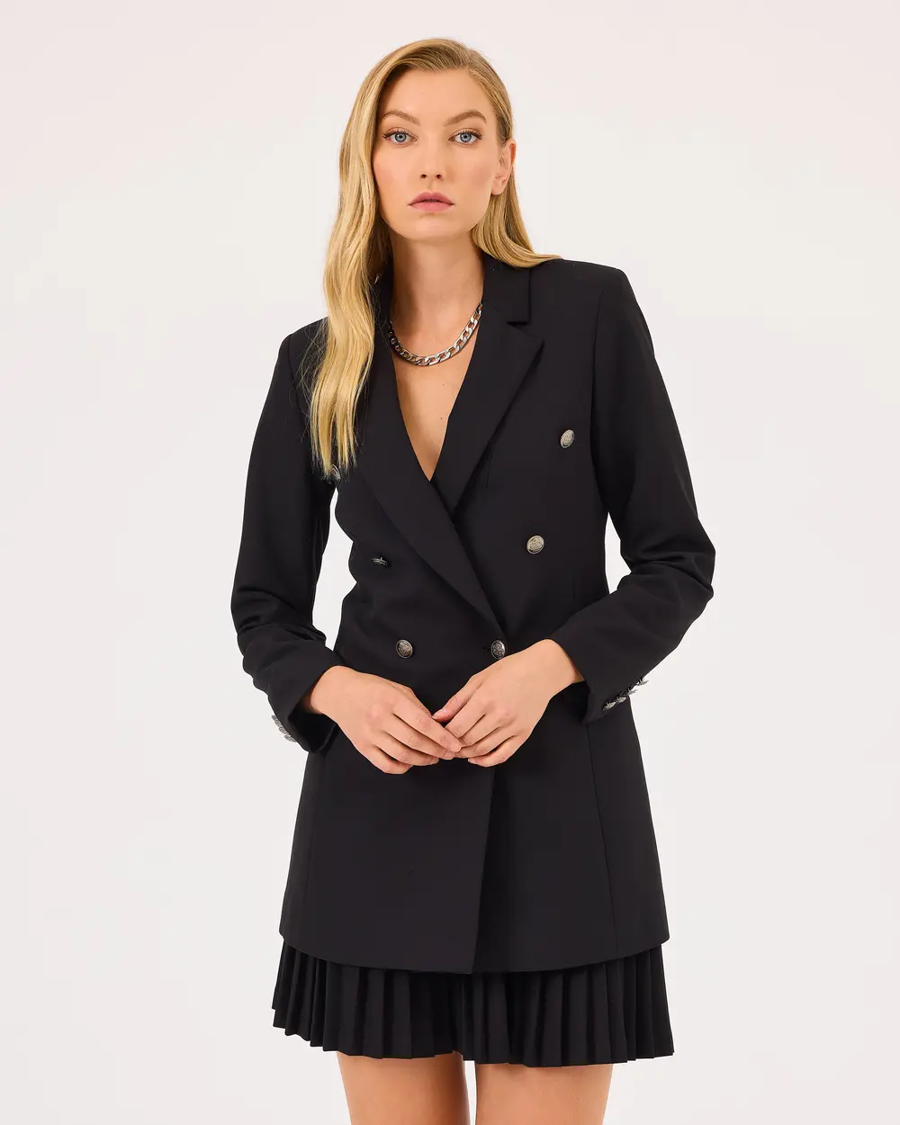 Classic Blazer Jacket with Fillet Pockets