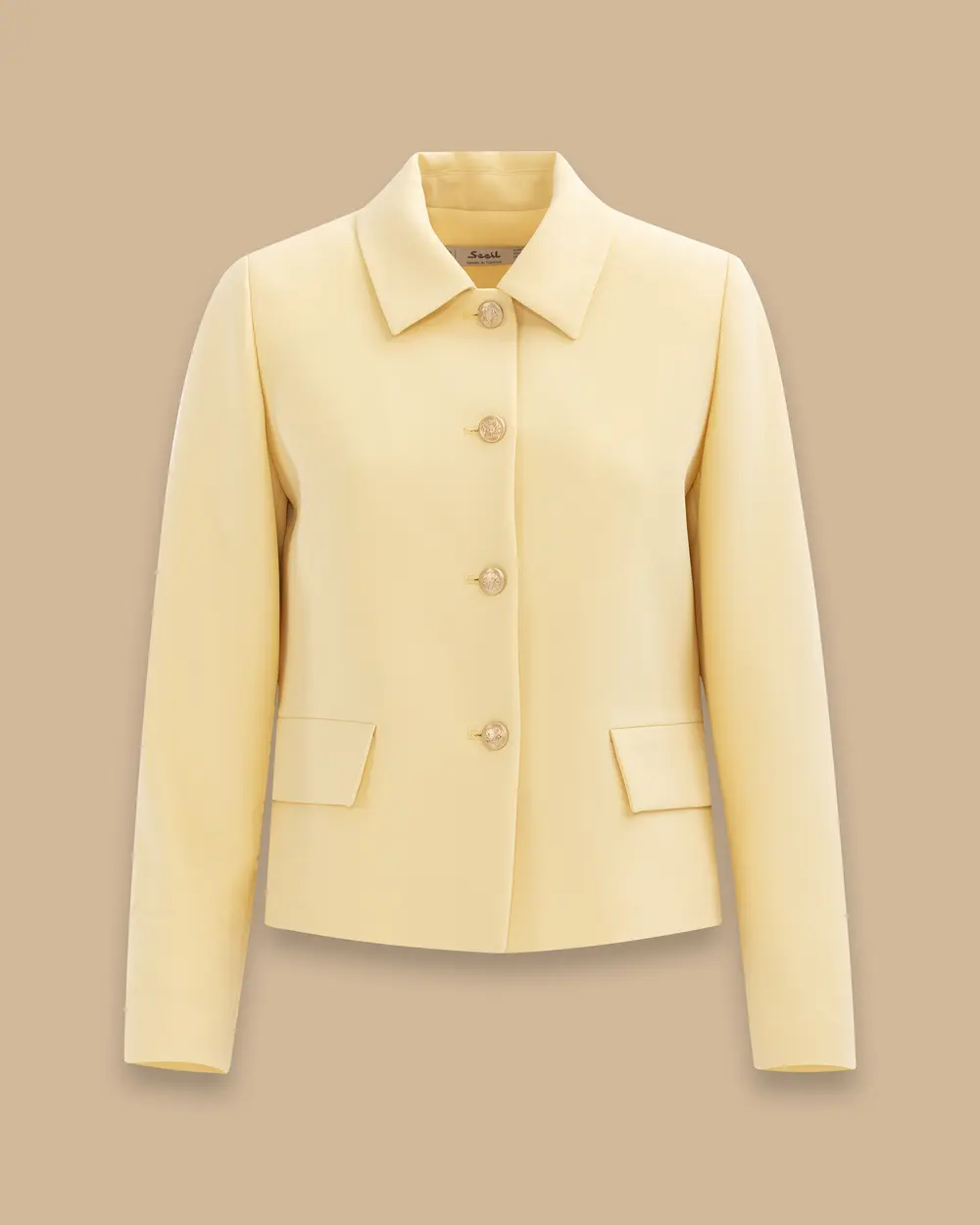 Stylish Shirt Collar Buttoned Jacket