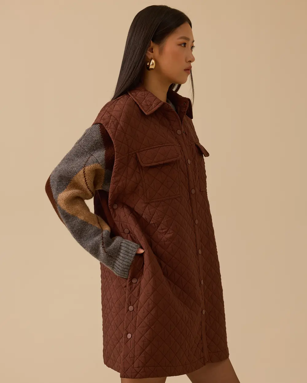 Çıtçıt Düğmeli Kapitone Yelek