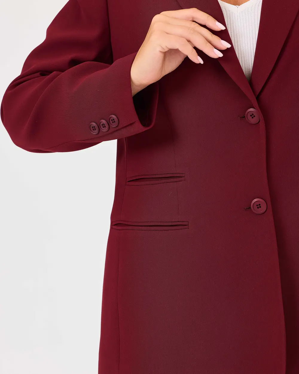 Plus Size Button Detailed Lined Jacket