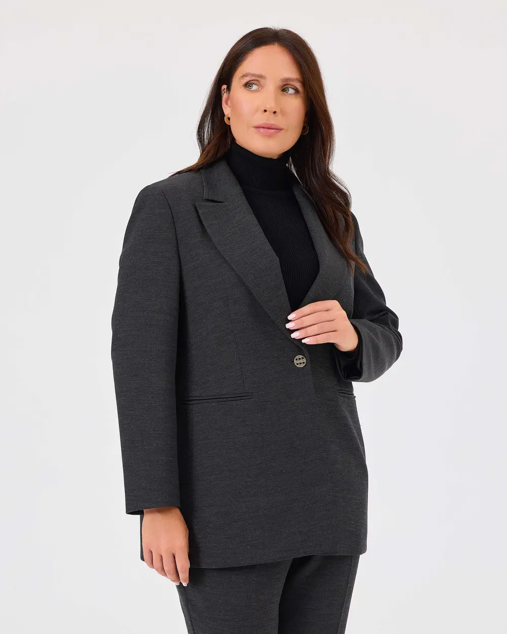 Plus Size Button Jacket