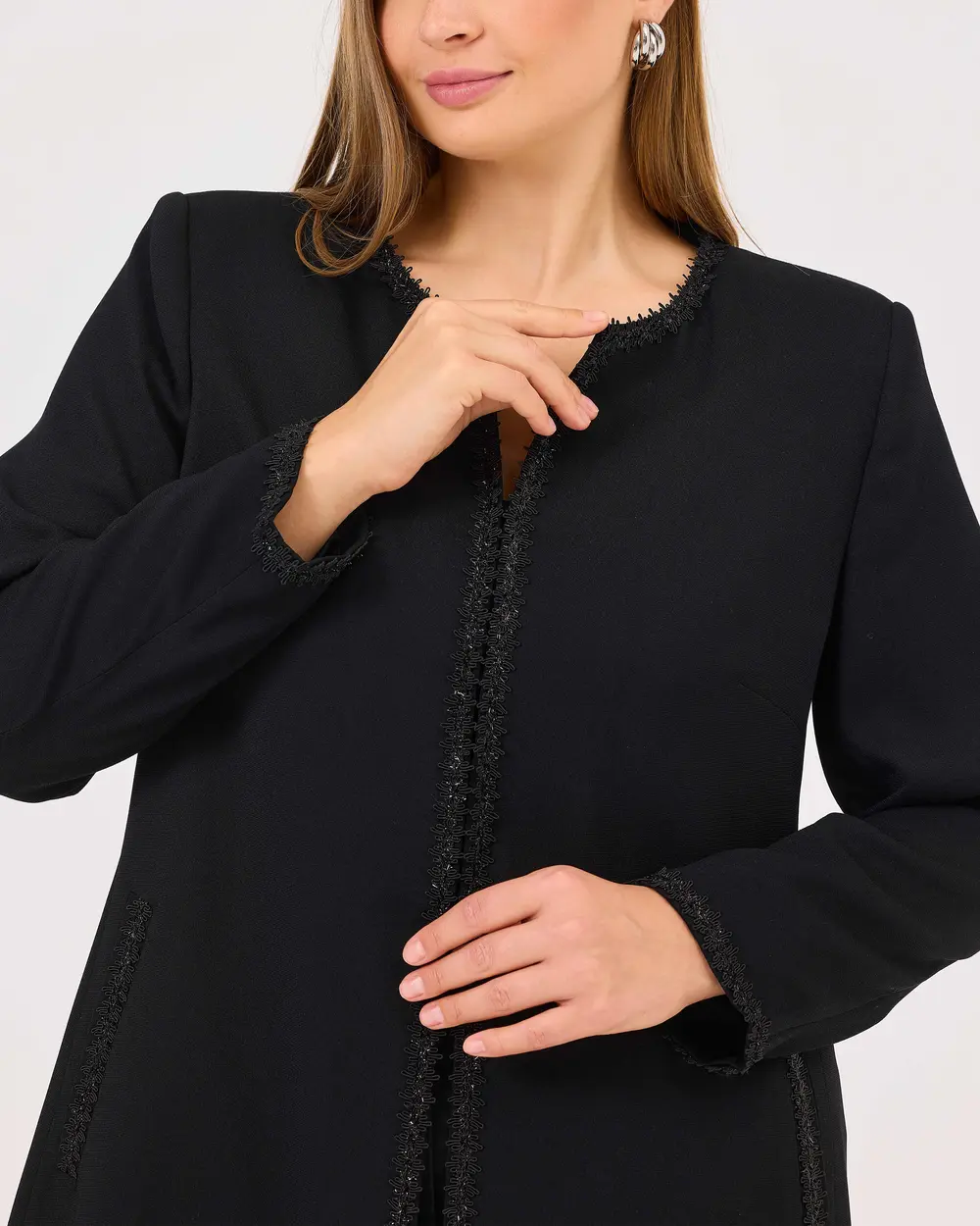 Plus Size Zero Collar Stylish Jacket