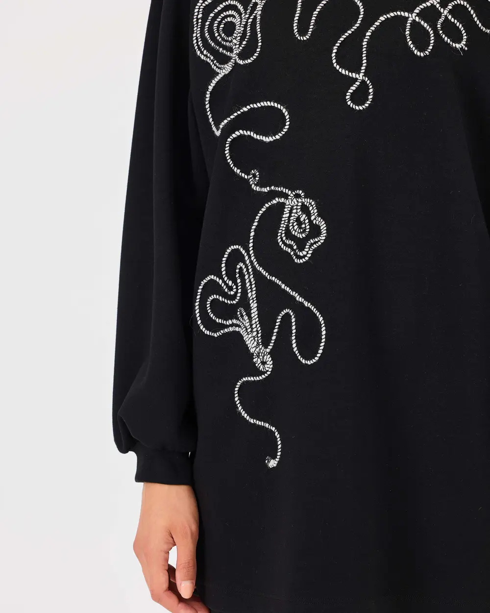 Round Neck Embroidered Tunic