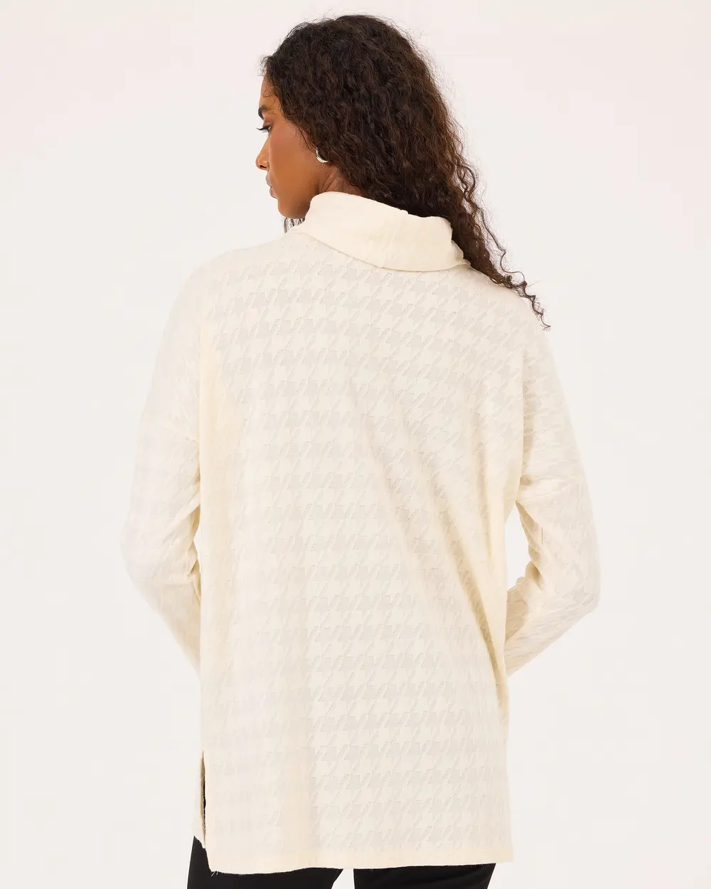 Patterned Degaje Collar Long Sleeve Tunic