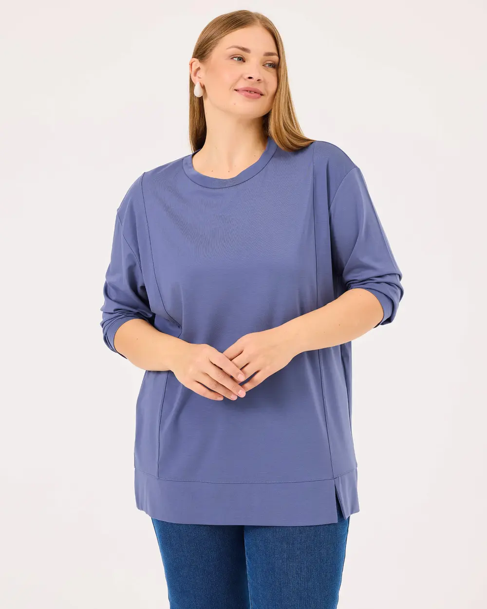 Plus Size Round Neck Basic Tunic