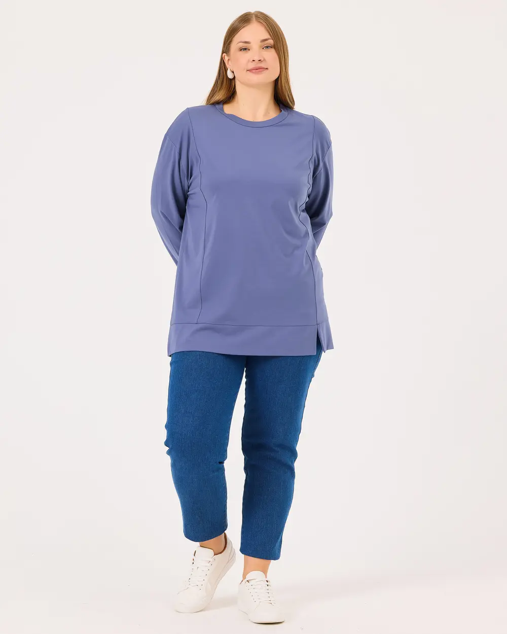 Plus Size Round Neck Basic Tunic