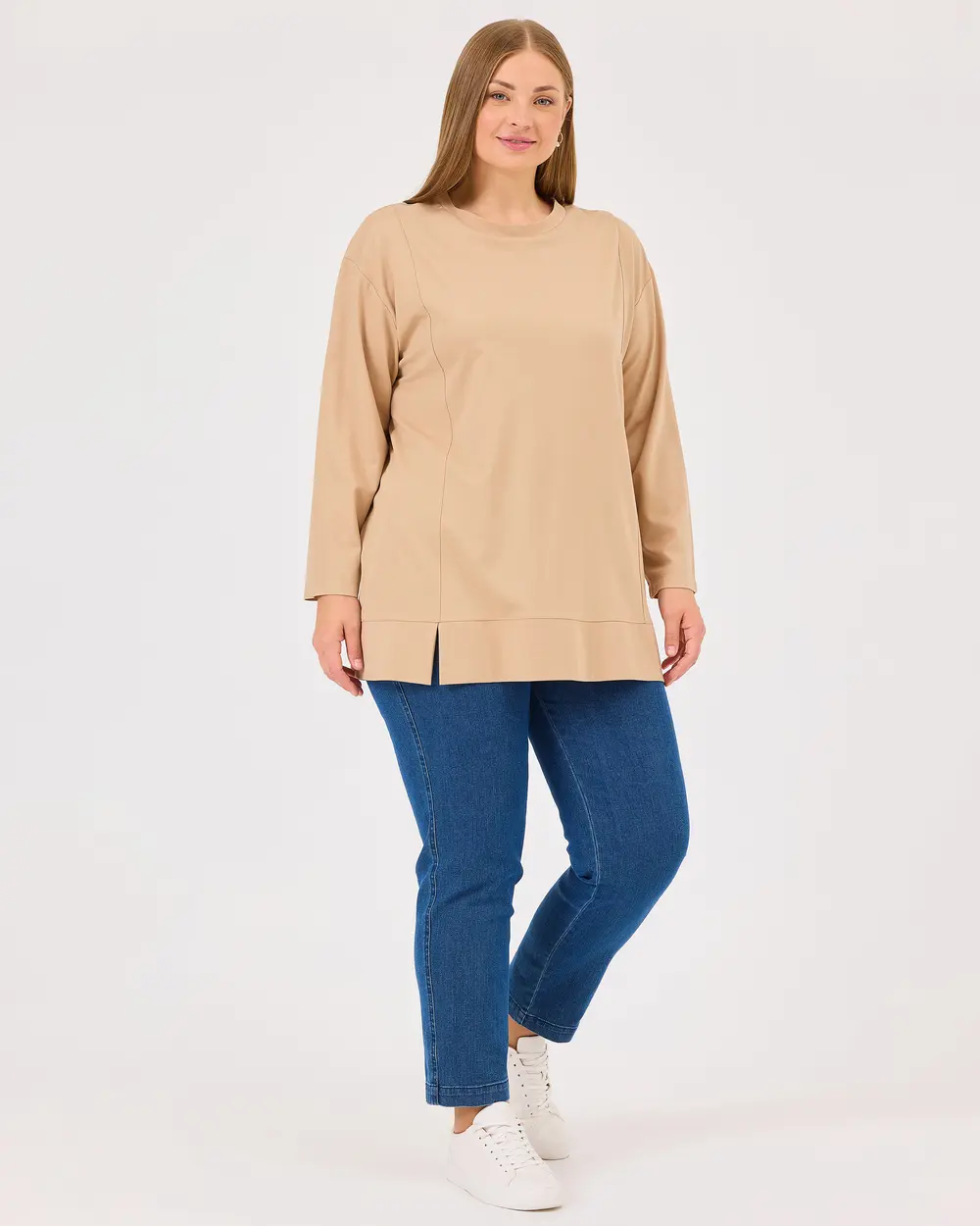 Plus Size Round Neck Basic Tunic