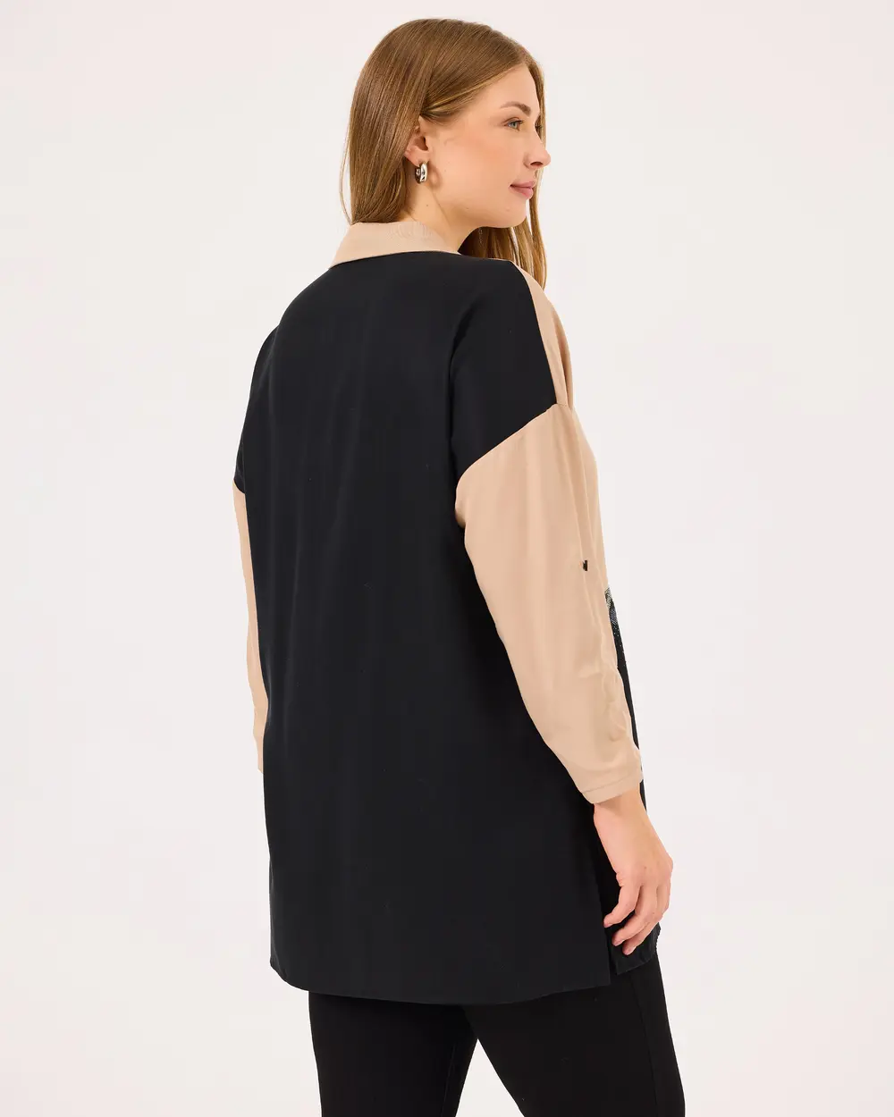 Plus Size Stone Detailed Buttoned Tunic