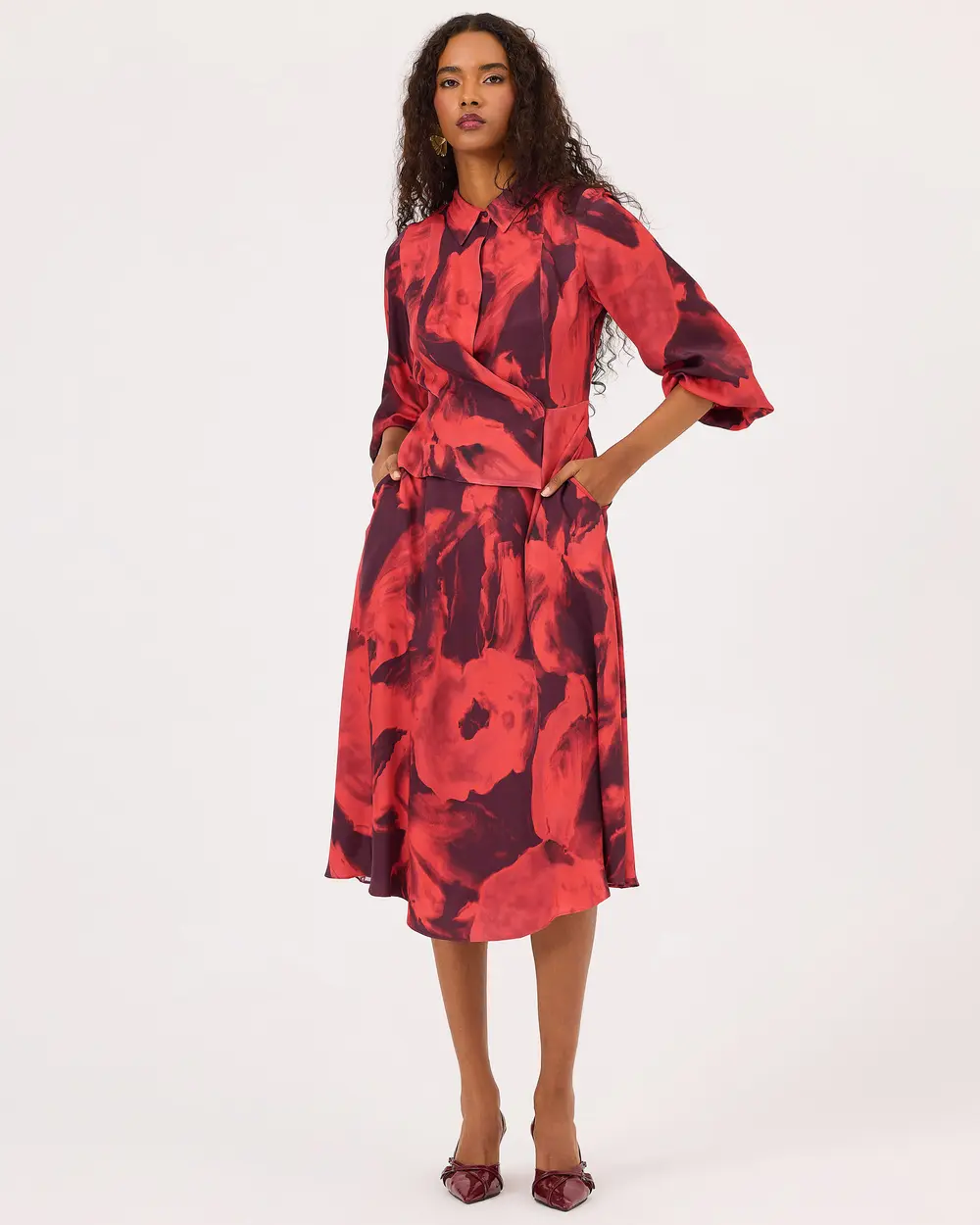 Stylish Dress with Patterned Pocket Detail