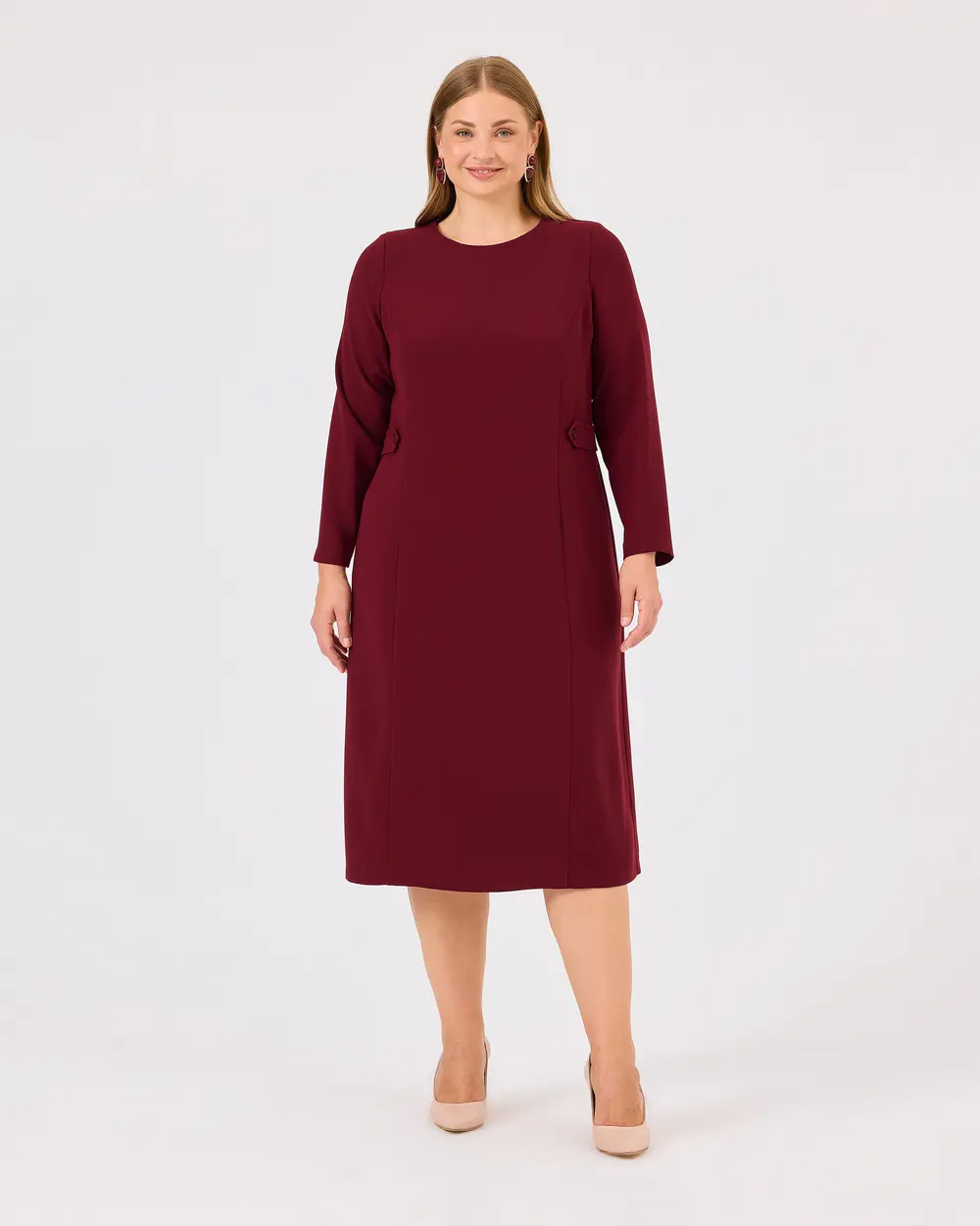 Plus Size Zero Neck Long Sleeve Dress