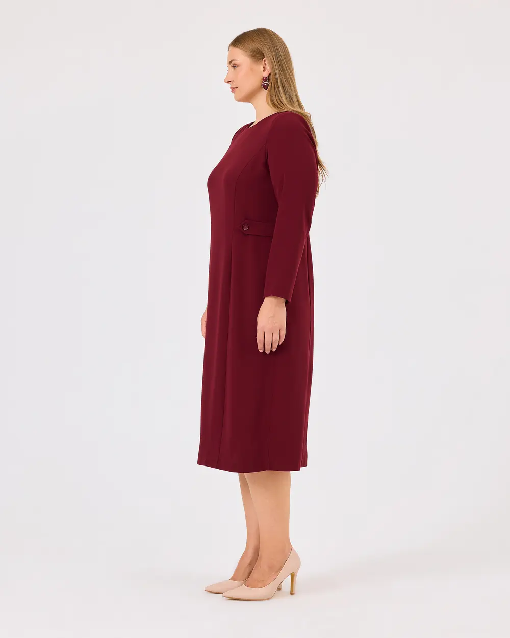 Plus Size Zero Neck Long Sleeve Dress