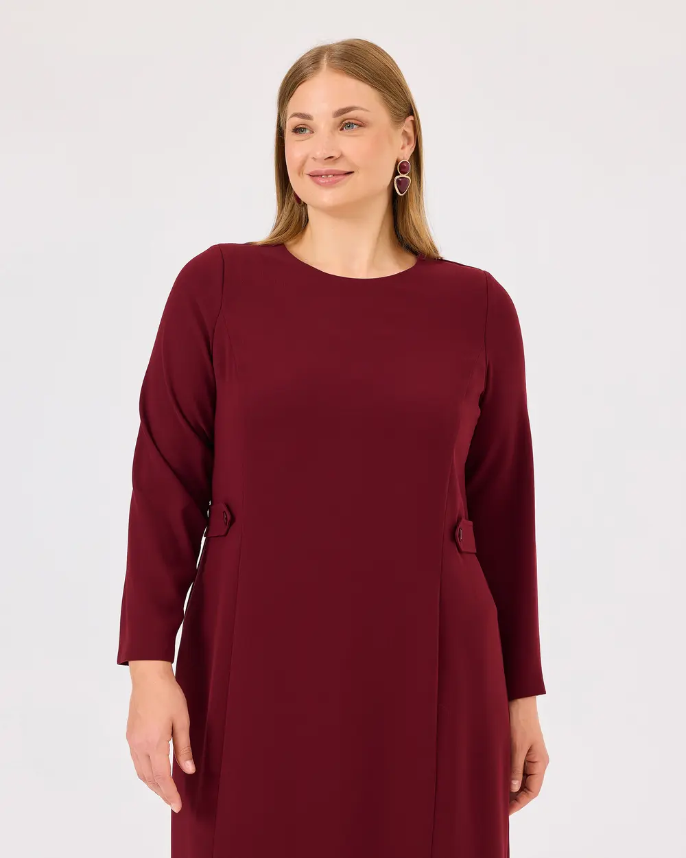 Plus Size Zero Neck Long Sleeve Dress