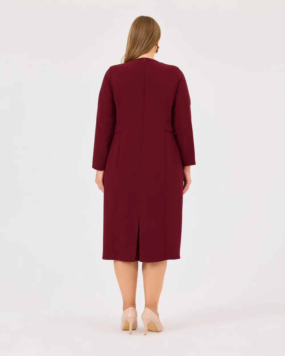 Plus Size Zero Neck Long Sleeve Dress