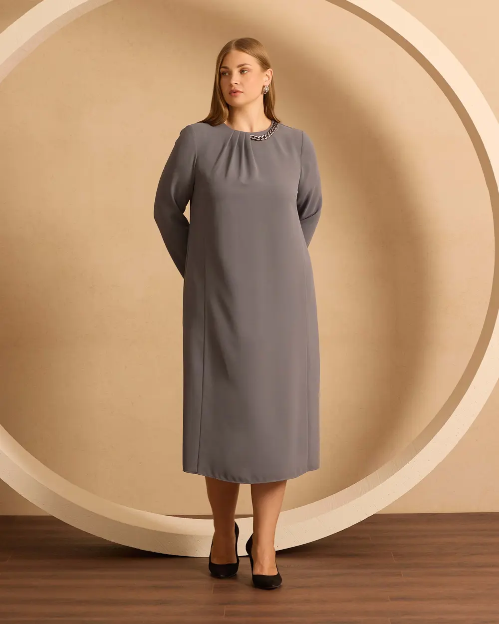 Plus Size Accessorized Dress