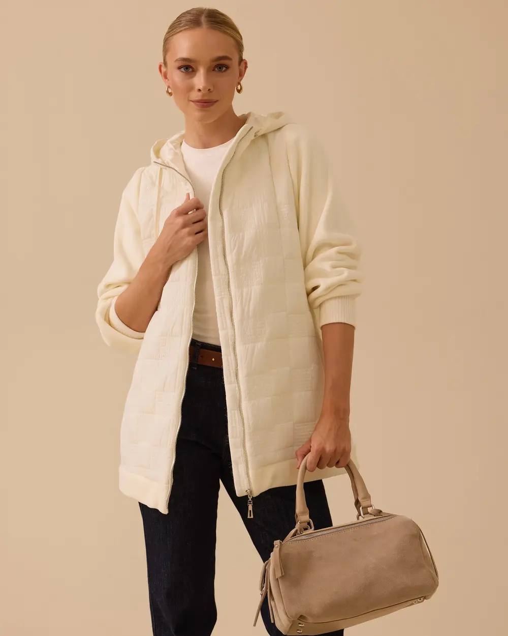 Kapüşonlu Fermuar Detaylı Anorak Kaban