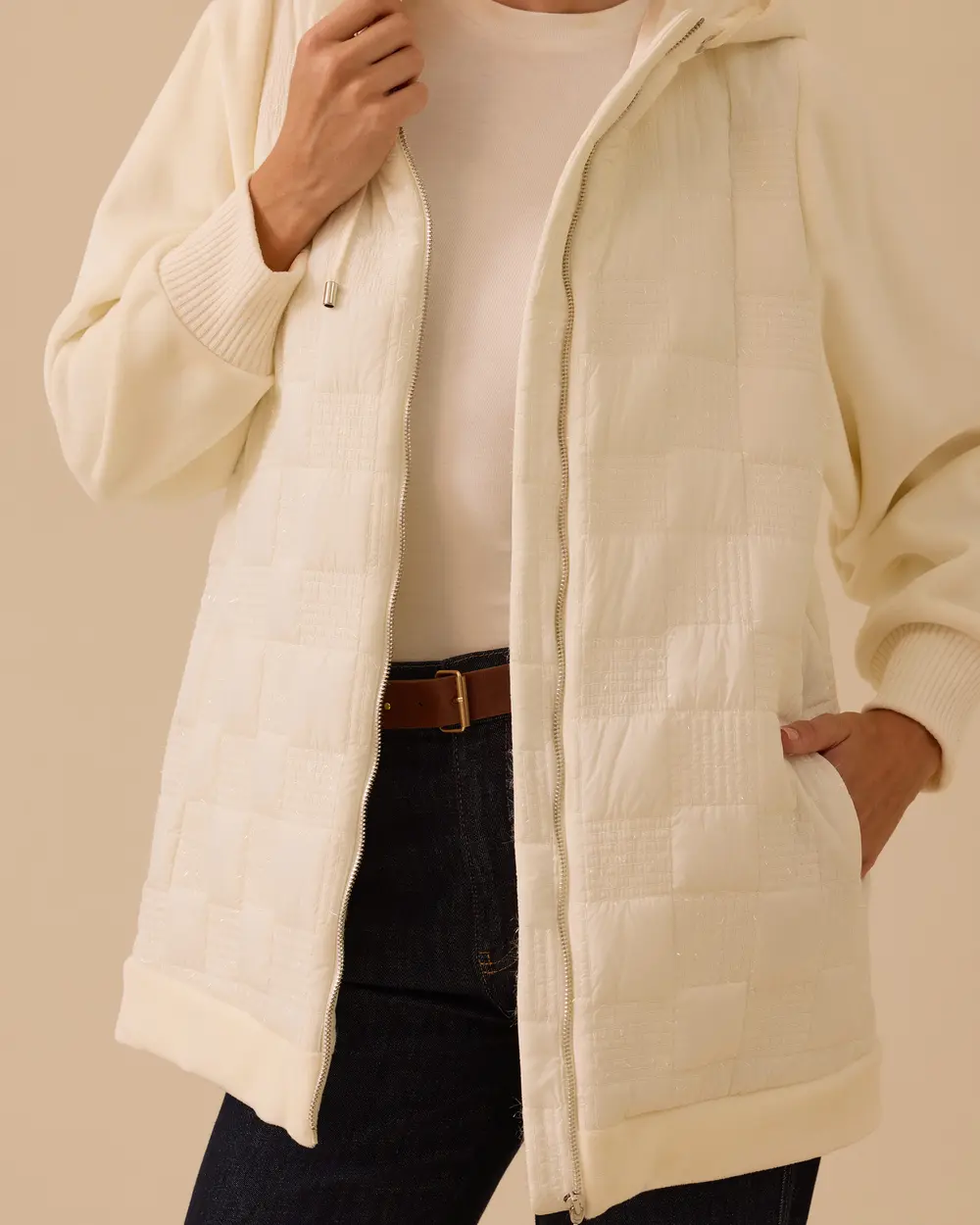 Kapüşonlu Fermuar Detaylı Anorak Kaban