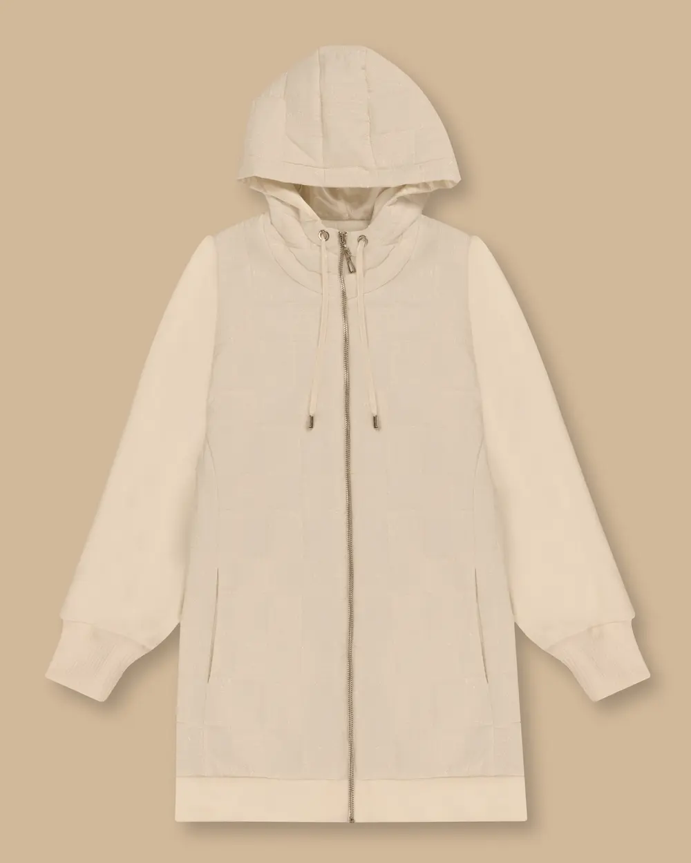 Kapüşonlu Fermuar Detaylı Anorak Kaban