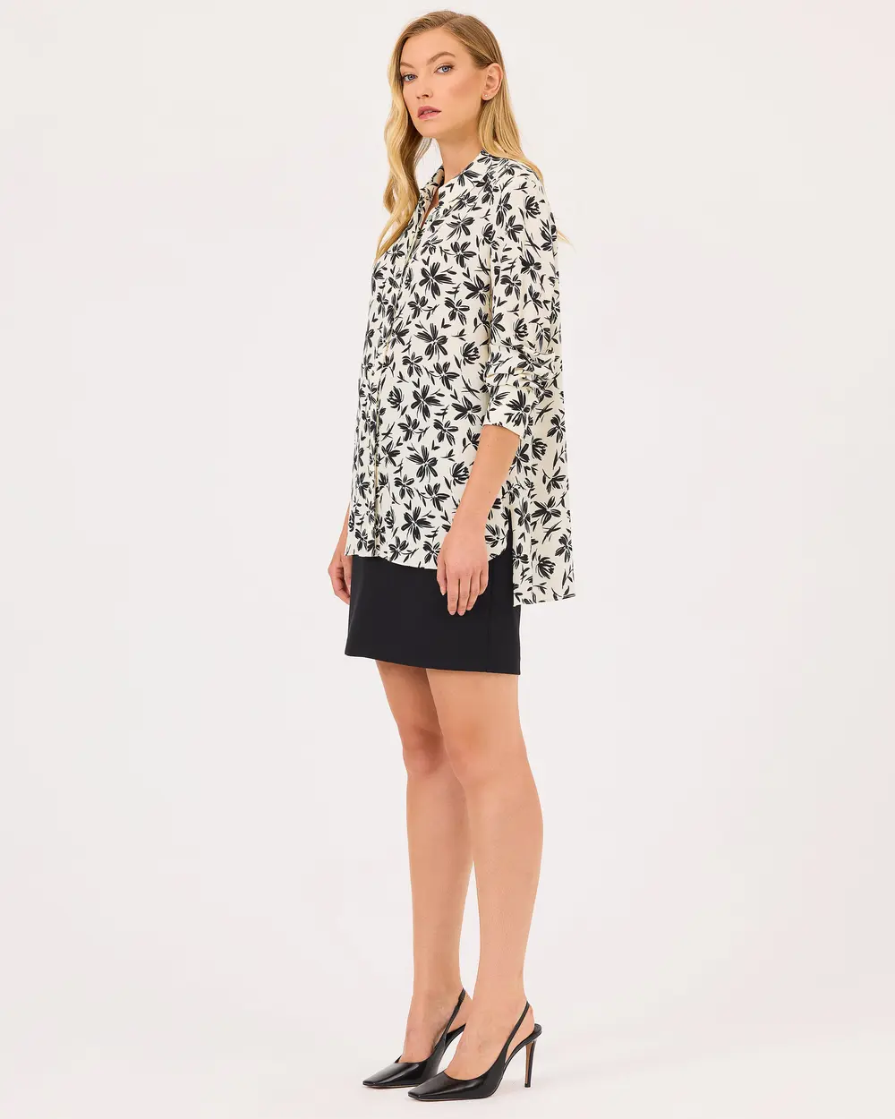 Flower Patterned Long Sleeve Elegant Shirt