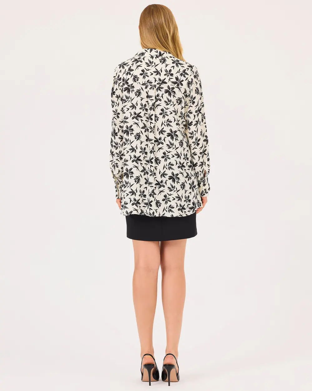 Flower Patterned Long Sleeve Elegant Shirt