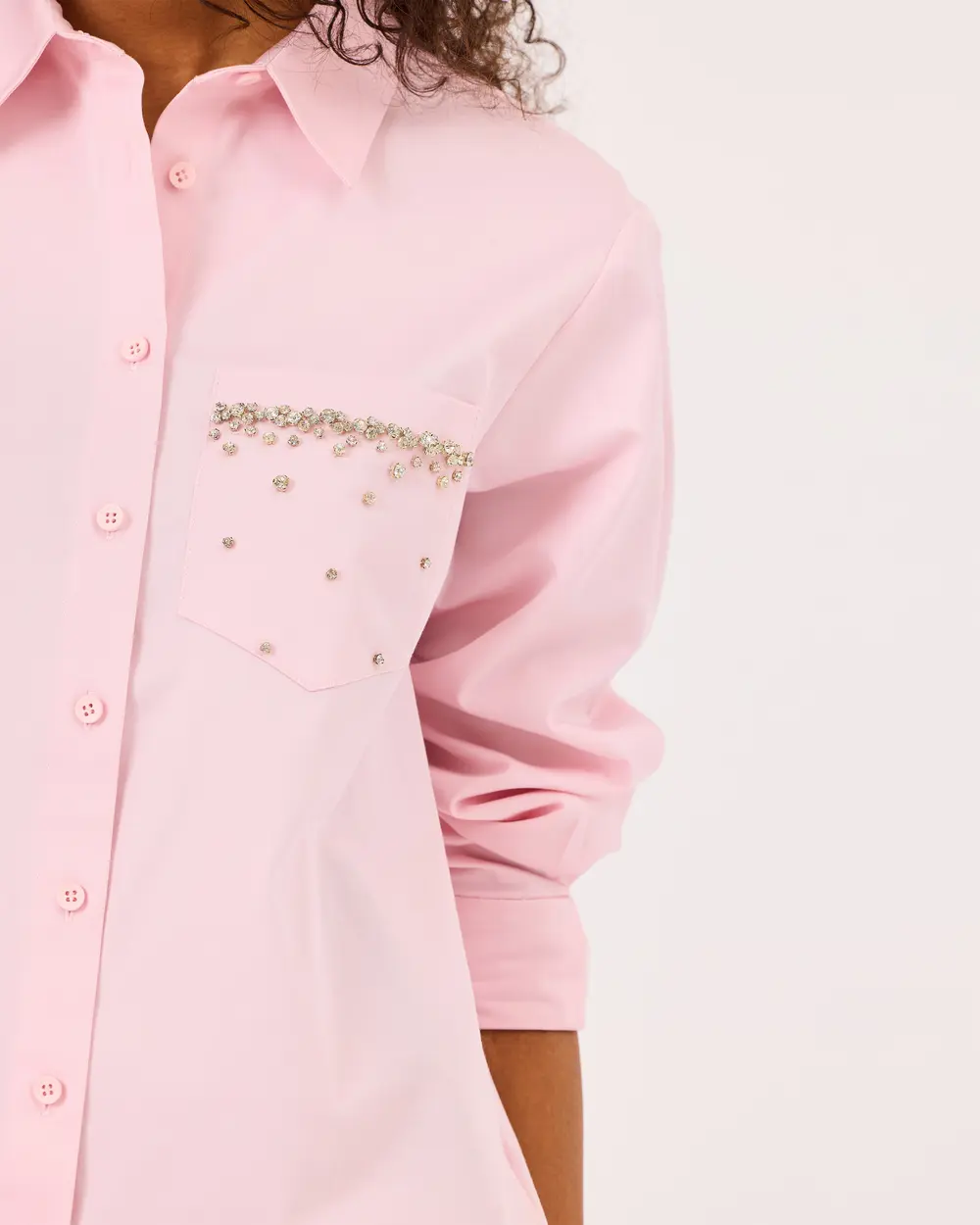 Buttoned Shirt with Stone Pocket Detail