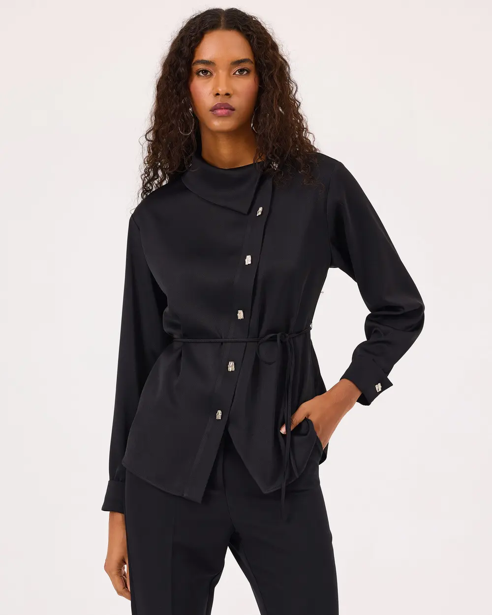 L'Or / Asymmetry Collar Shirt トップス L'Or Asymmetry Collar Shirt