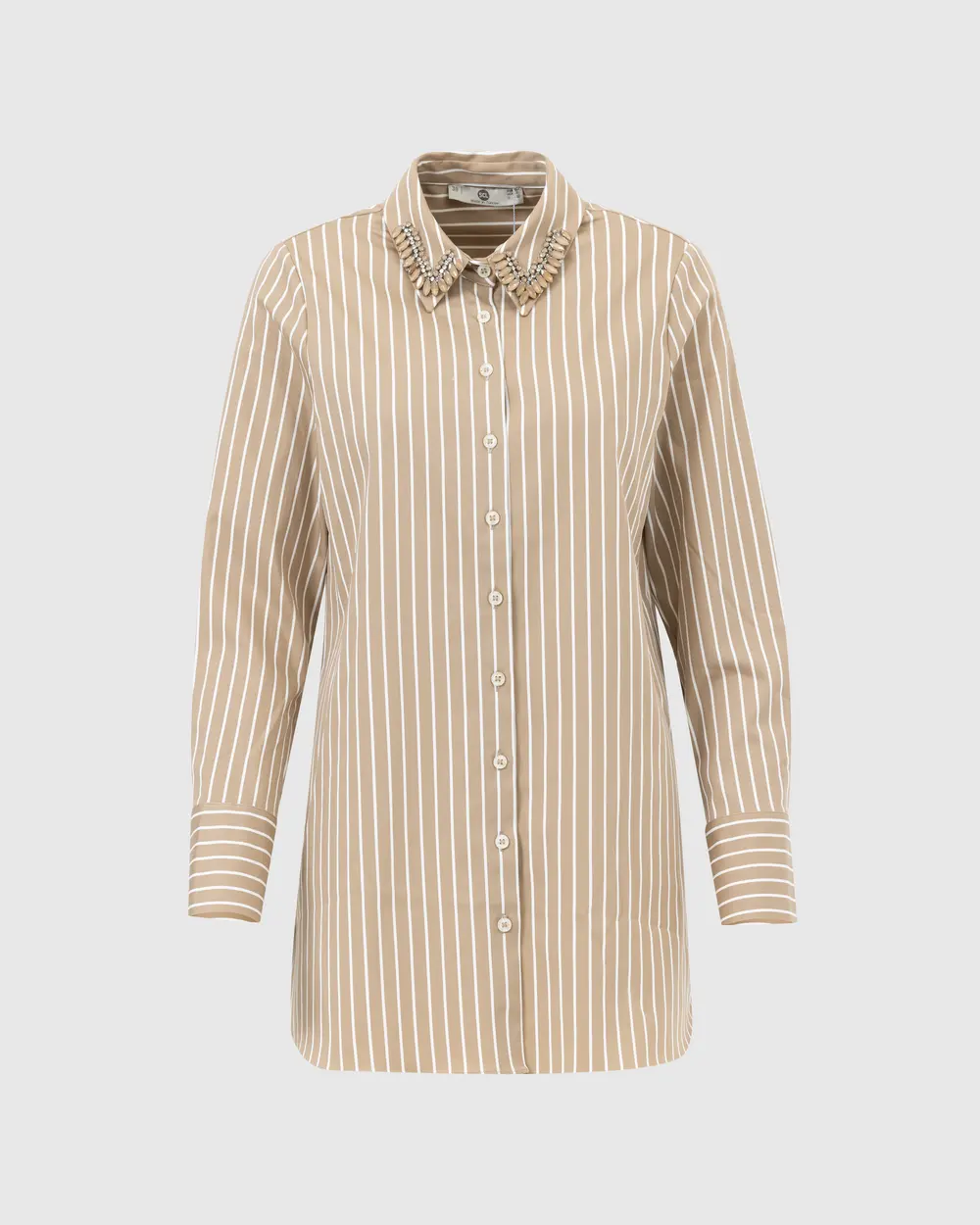 Striped Shirt with Bead Detail