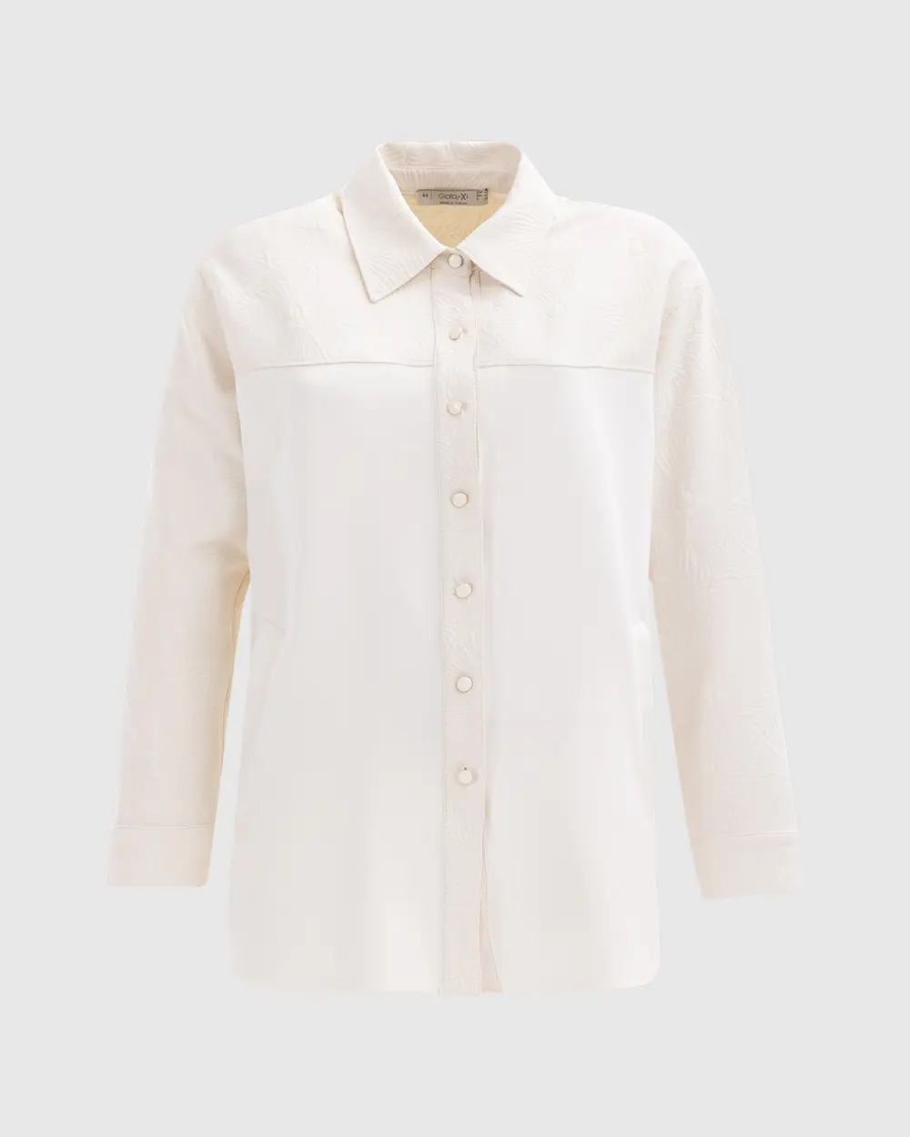 Plus Size Double Fabric Pocket Shirt