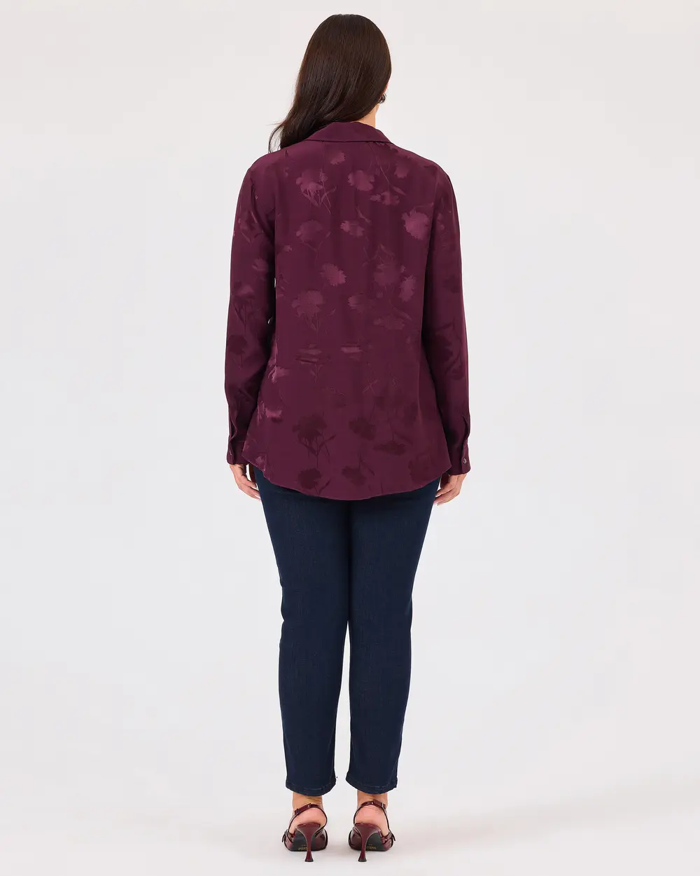 Plus Size Patterned Jacquard Shirt