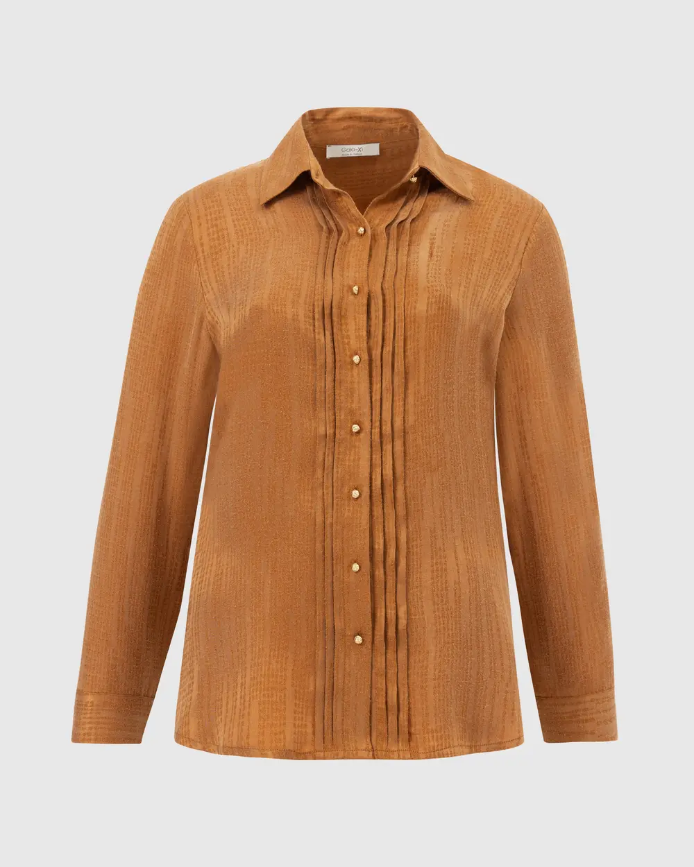 Plus Size Pleated Detailed Buttoned Shirt