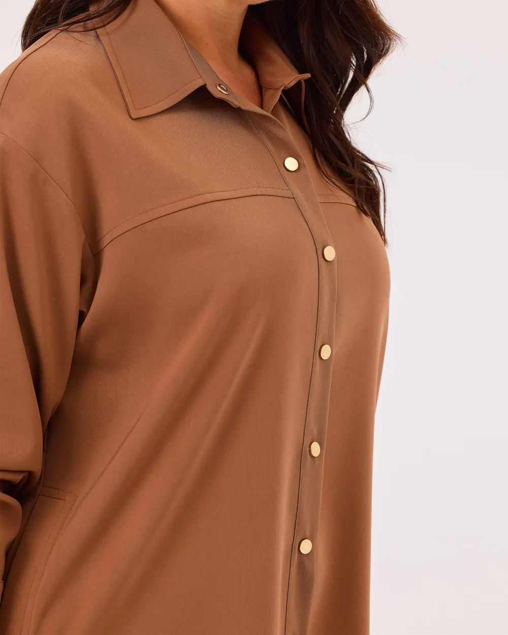 Plus Size Shirt with Snap Button Pockets