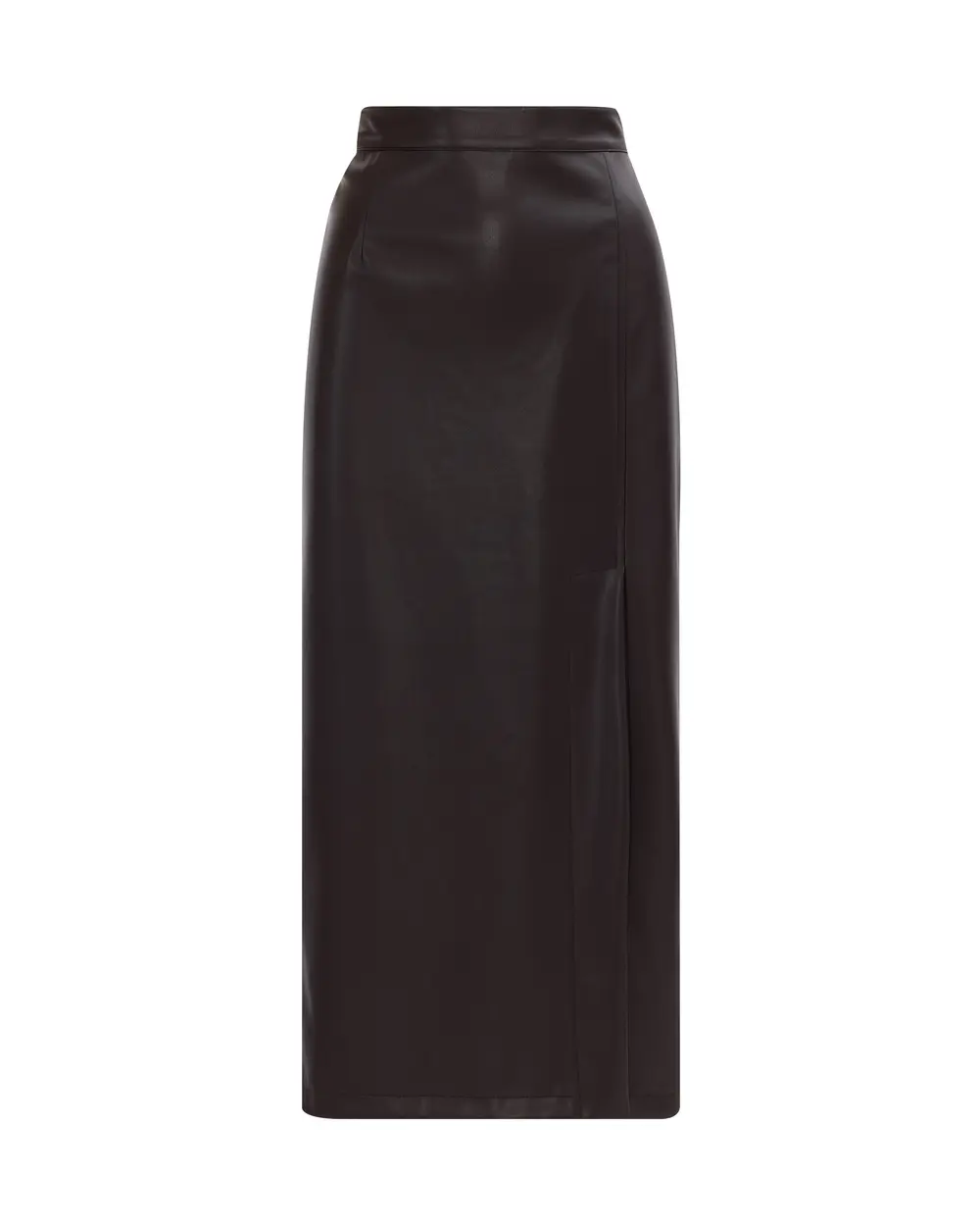 Faux Leather Skirt with Slits