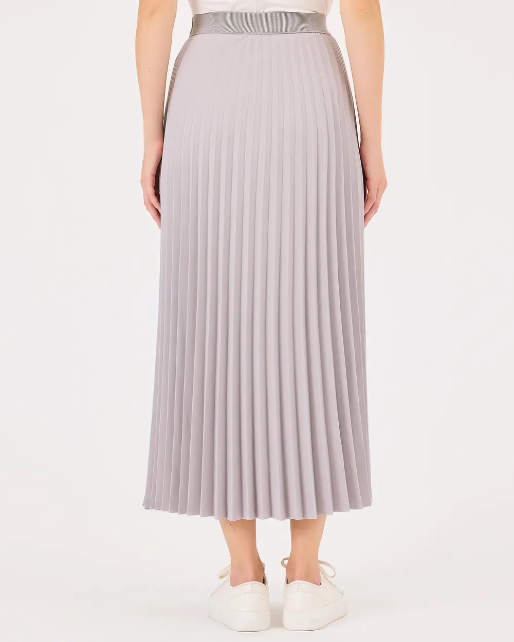 Pleated Elastic Waist Skirt