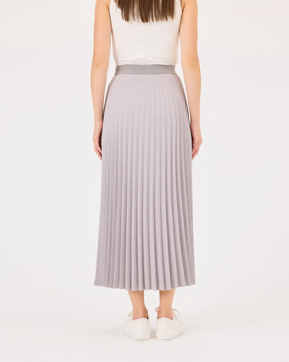 Pleated Elastic Waist Skirt