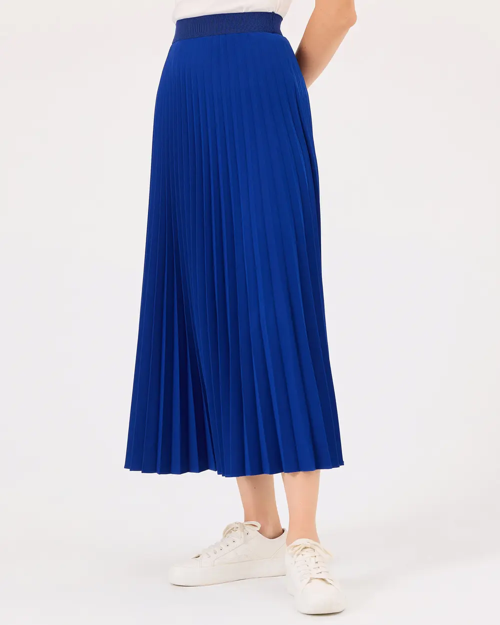 Pleated Elastic Waist Skirt