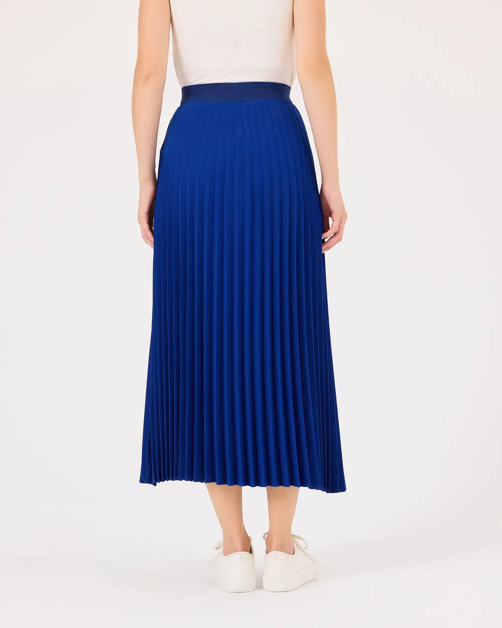 Pleated Elastic Waist Skirt