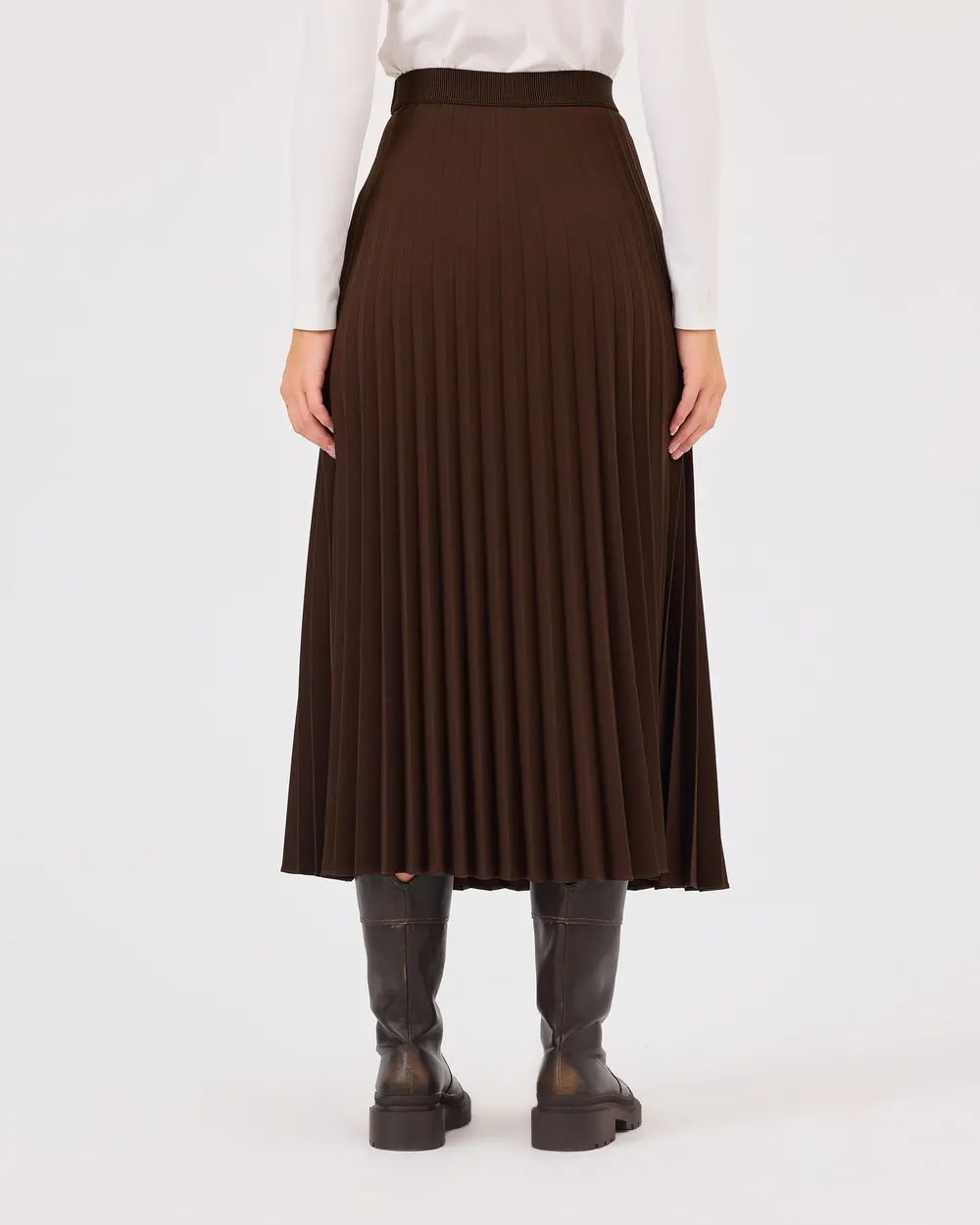 Pleated Elastic Waist Skirt