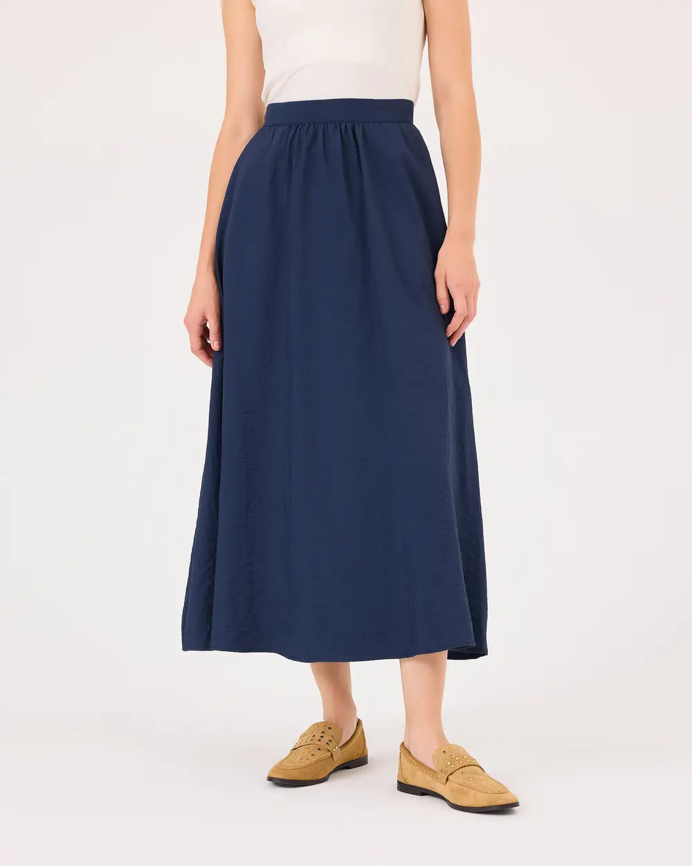 Shirred Skirt with Pocket Waist