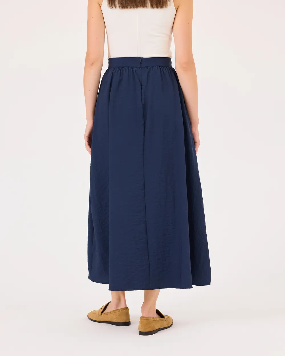 Shirred Skirt with Pocket Waist