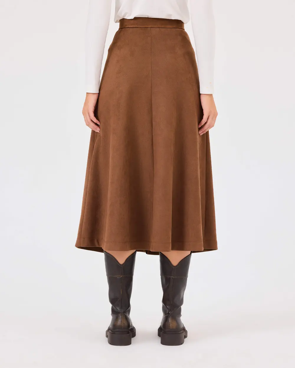 Buttoned Knee-length Skirt